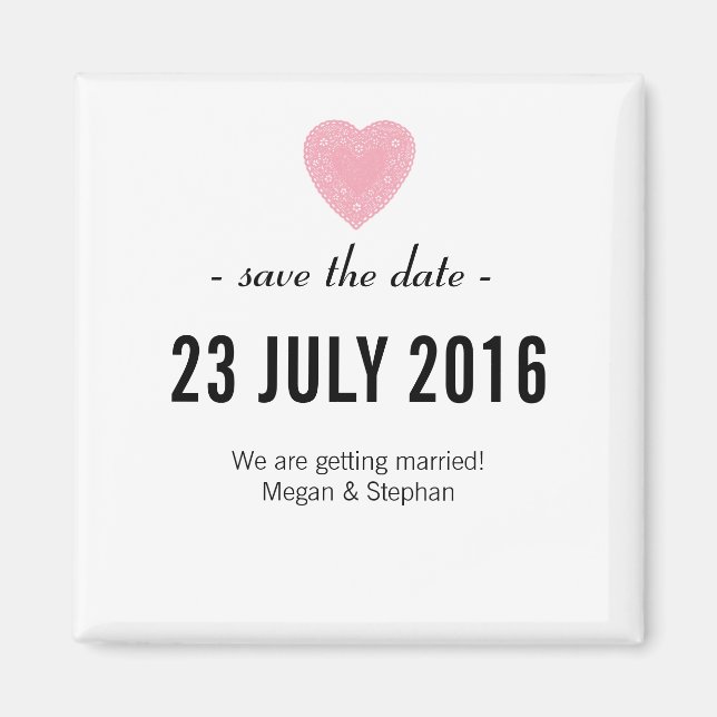 Lovely & Simple Wedding Save The Date Magnet (Front)