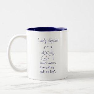 Lovely Smiling Cat Two-Tone Coffee Mug
