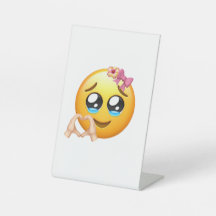 Lovely Smiling Emoji Tabletop Sign for Office 