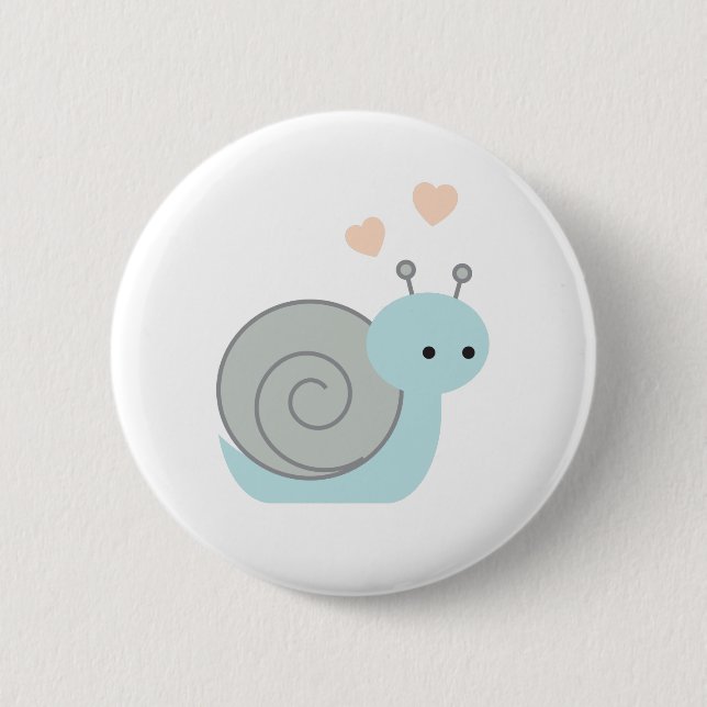 Lovely Snail 6 Cm Round Badge (Front)