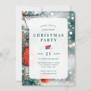 lovely sparkles modern christmas party invitation