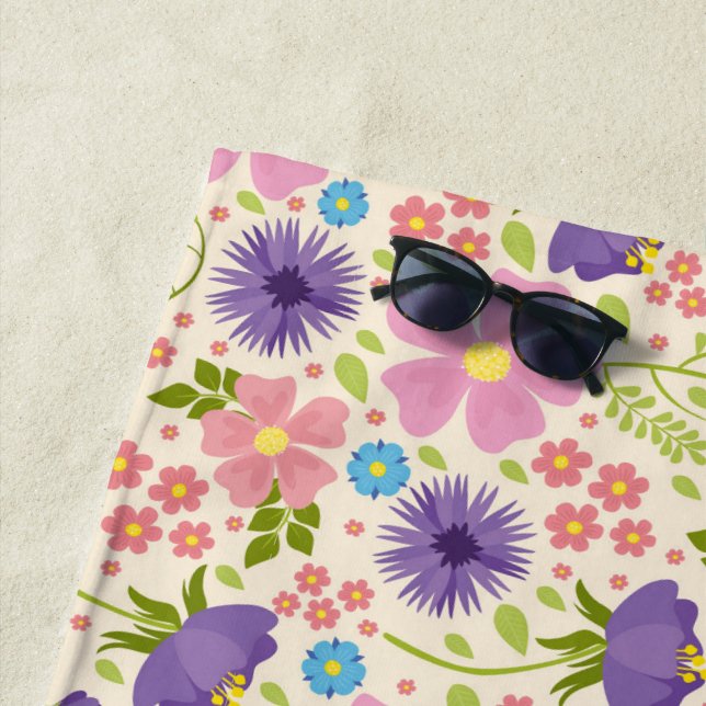 Lovely Spring Flowers Beach Towel (In Situ)