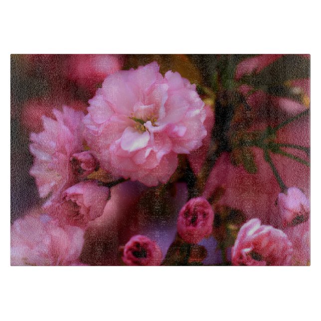 Lovely Spring Pink Cherry Blossoms Cutting Board (Front)