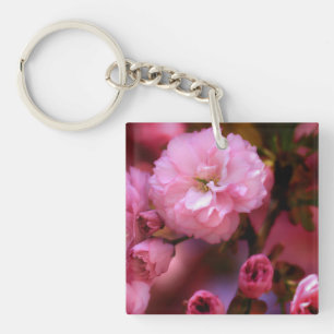 Lovely Spring Pink Cherry Blossoms Key Ring
