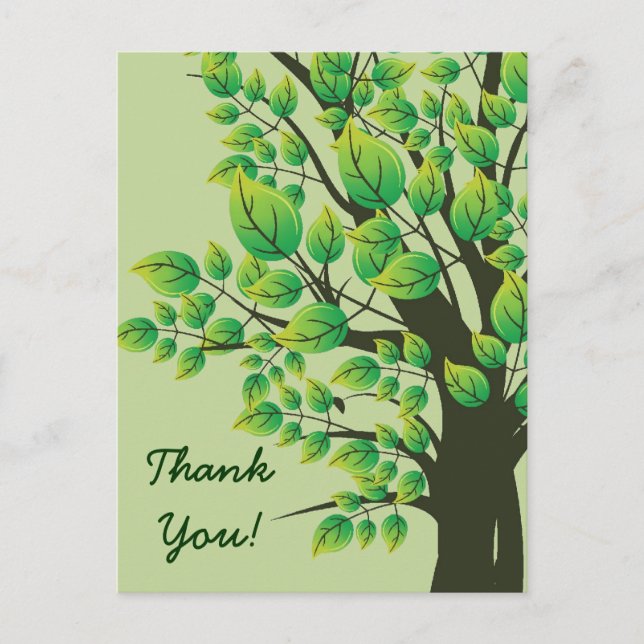 Lovely spring tree Thank You greeting card (Front)