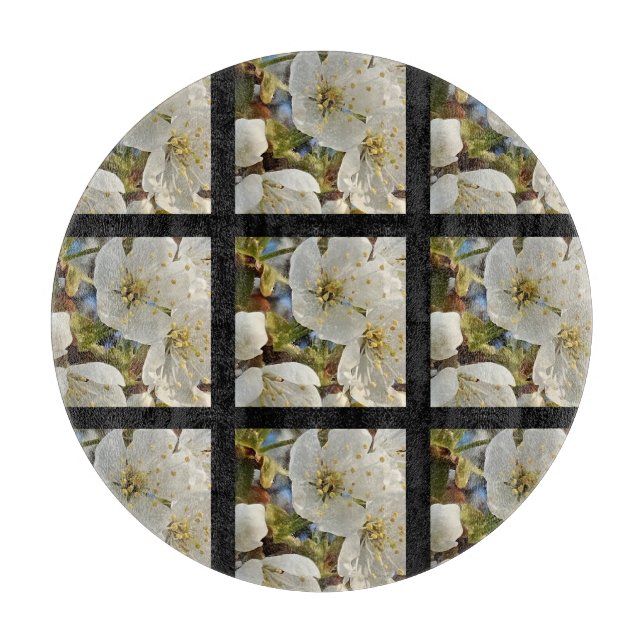 Lovely Springflower Grid Cutting Board (Front)