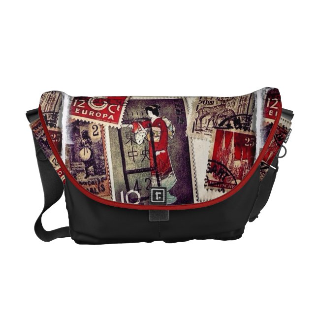 Lovely Stamps Closeup Messenger Bag (Front)