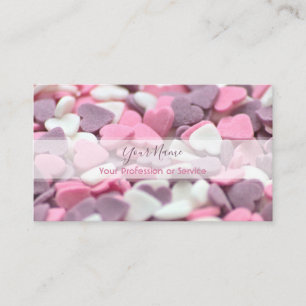 Lovely sugar hearts for pastry shops bakery busine business card