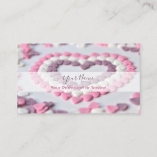 Lovely sugar hearts for pastry shops bakery busine business card
