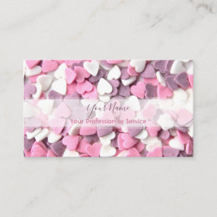 Lovely sugar hearts for pastry shops bakery business card