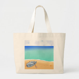 Lovely summer adventure the sea is waiting large tote bag