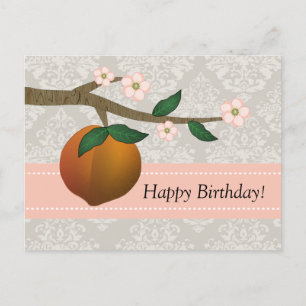 Lovely summer  Georgia peach and floral design Postcard
