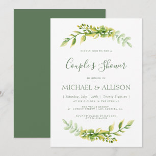 Lovely summer  green couples shower invitation