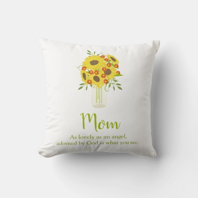 Lovely Sunflower in Vase Cushion (Front)