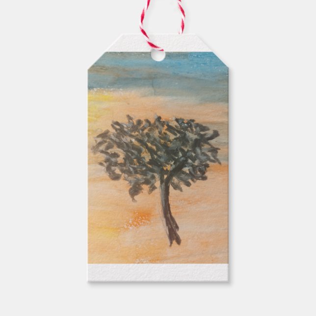 Lovely sunset tree gift tag (Front)