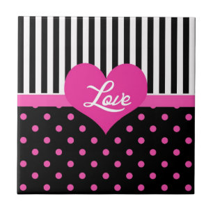 Lovely, sweet, elegant, cute pink polka dots tile