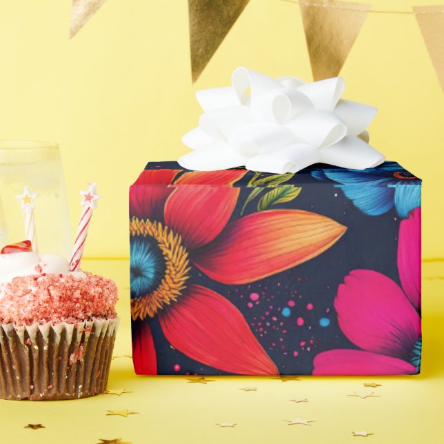 Lovely Sweety Flowers and Roses Wrapping Paper (Birthday Party)