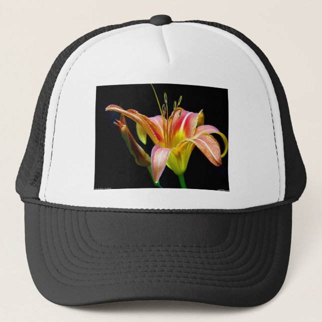 Lovely Tawny Daylily II Apparel and Gifts Trucker Hat (Front)