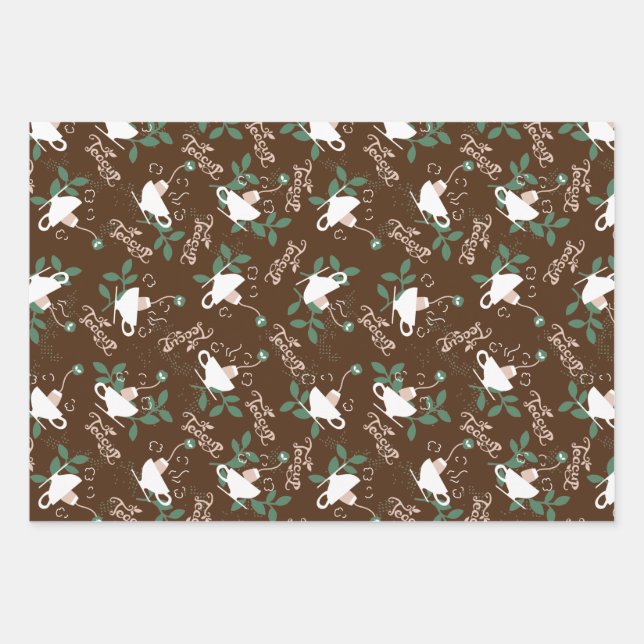 Lovely Teacup Delicious Tea Wrapping Paper Sheet (Front)