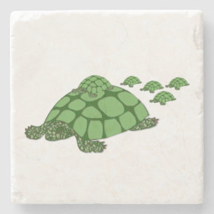 Lovely Terrapin Family Stone Coaster