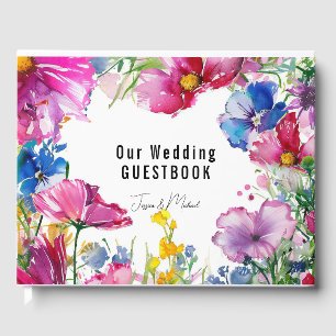 Lovely text at the back Meadow Blooms Guest Book