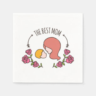 Lovely The Best Mum Mother's Day Napkin