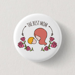 Lovely The Best Mum Mother's Day Pin Button
