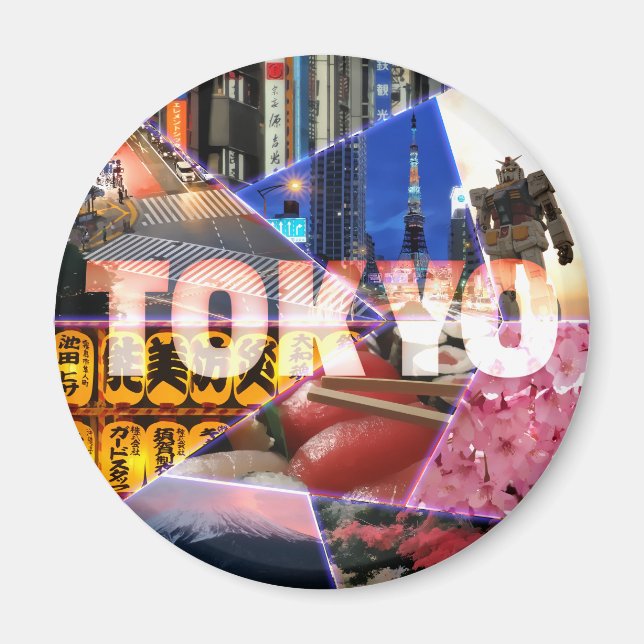 Lovely Tokyo Round Magnet (Front)