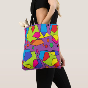 Lovely tote bag big chunky colours on purple
