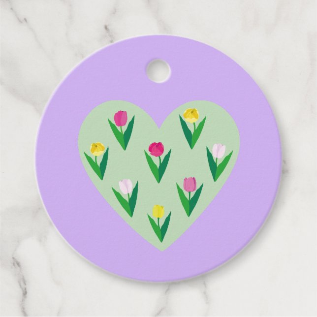 Lovely tulips. Favour Tags (Front)
