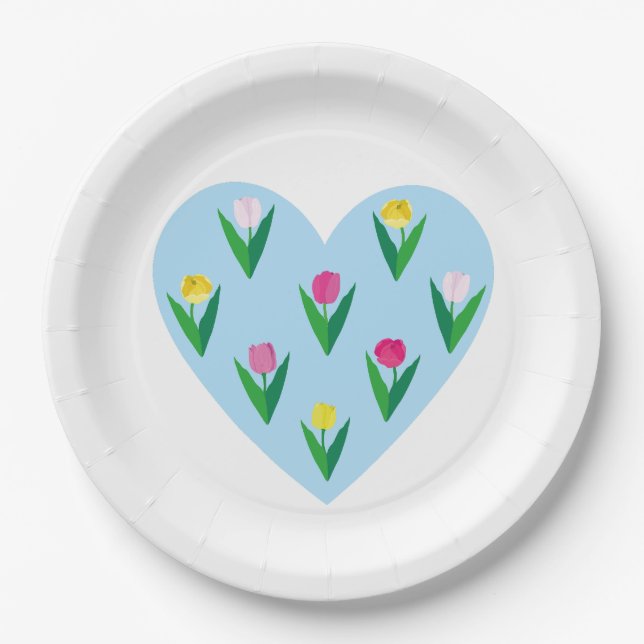 Lovely tulips. paper plate (Front)