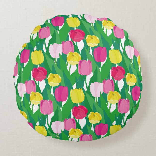 Lovely tulips. round cushion (Front)