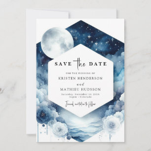 Lovely Typography Moonlit Wedding Save The Date