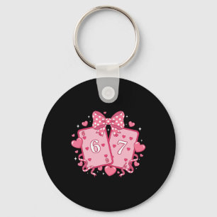 Lovely Valentine Six Seven Playing Cards Heart Wom Key Ring