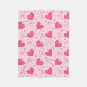Lovely Valentine's Day Heart Theme Design Fleece Blanket