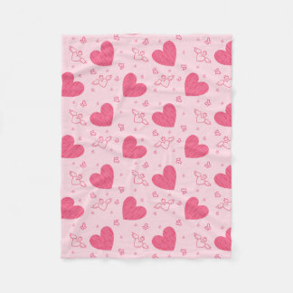 Lovely Valentine's Day Heart Theme Design Fleece Blanket