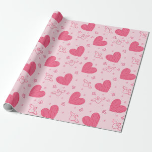 Lovely Valentine's Day Heart Theme Design   Wrapping Paper