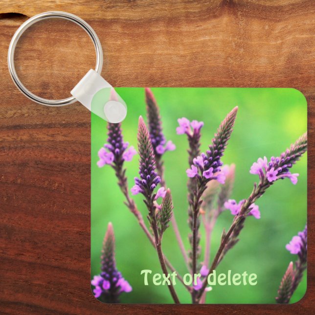 Lovely Vervain Wildflower Personalised  Key Ring (Front)