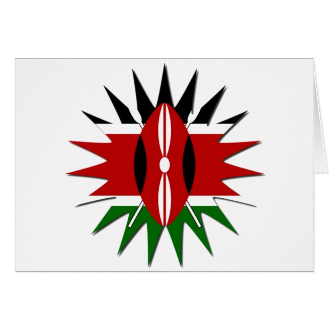 Lovely Vibrant Kenyan Flag Pattern: An 18-Star Art (Front Horizontal)