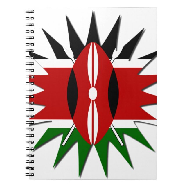 Lovely Vibrant Kenyan Flag Pattern: An 18-Star Art Notebook (Front)