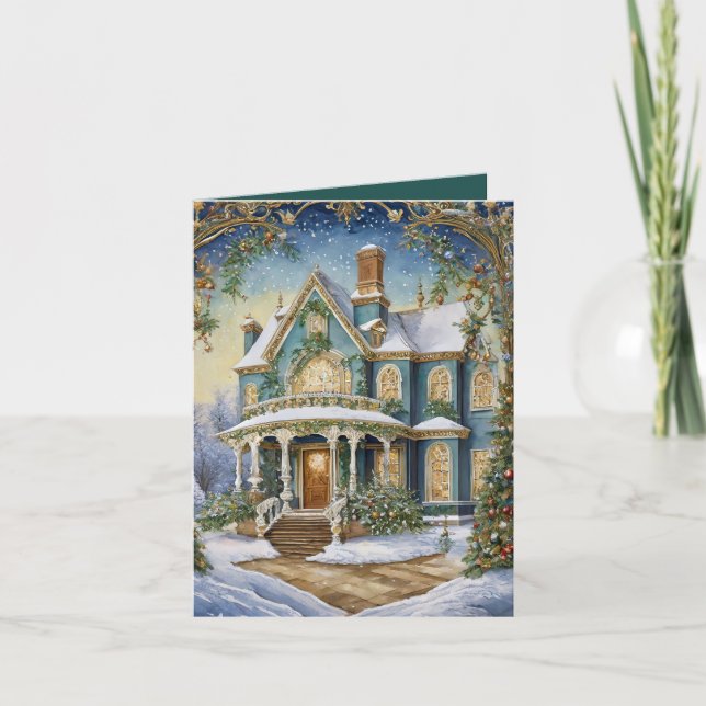 Lovely Victorian Christmas Holiday Card (Front)