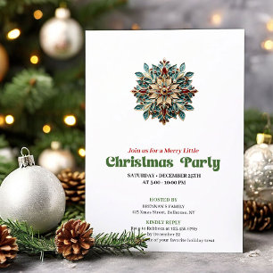 Lovely Victorian Christmas snowflake party invite