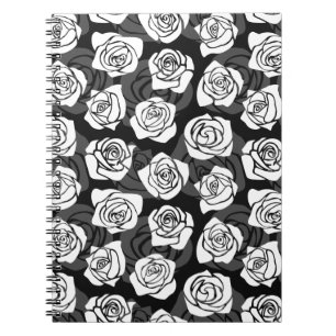Lovely Vintage black and white roses Notebook