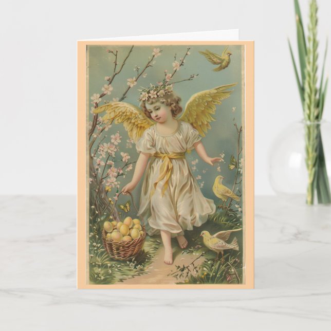 Lovely Vintage Easter Angel Greeting Card (Front)