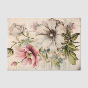 Lovely Vintage Inspired Botanical Flowers Tissue Paper