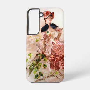 Lovely Vintage Lady In Pink Dress Samsung Galaxy Case