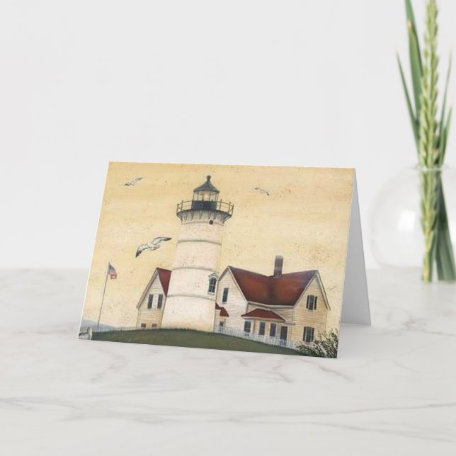 Lovely Vintage Lighthouse Photos and Illustrations Card (Front)
