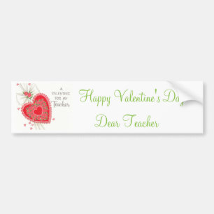 Lovely Vintage Mid Century Teacher Valentine Bumper Sticker