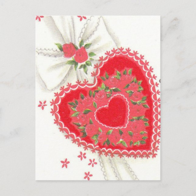 Lovely Vintage Mid Century Teacher Valentine Holiday Postcard (Front)