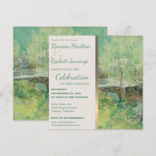 Lovely Vintage Painted Garden Wedding Invitation